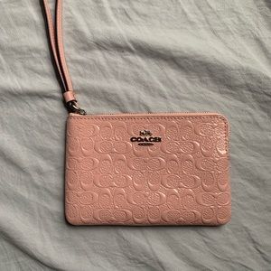 Baby Pink Coach Wristlet NWT